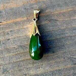 14k Gold Jade Pendant